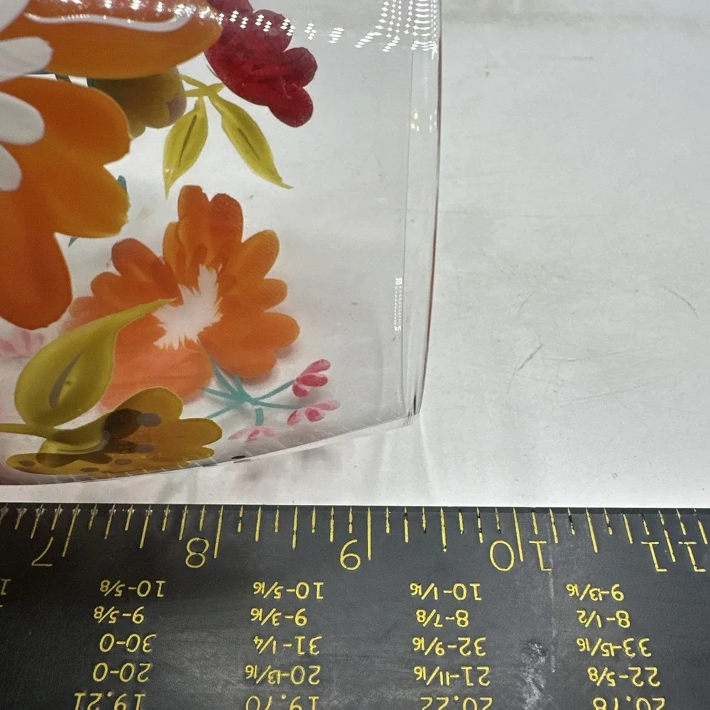 Pier 1 Hand Painted Spring Floral Wine Glasses (3) 9-1/2